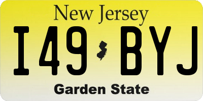 NJ license plate I49BYJ