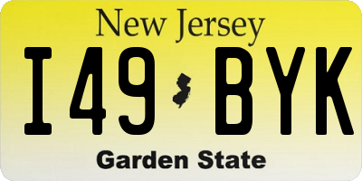 NJ license plate I49BYK