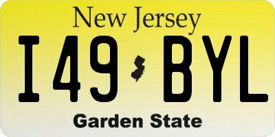 NJ license plate I49BYL