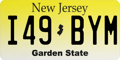 NJ license plate I49BYM