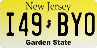 NJ license plate I49BYO