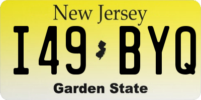NJ license plate I49BYQ