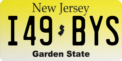 NJ license plate I49BYS