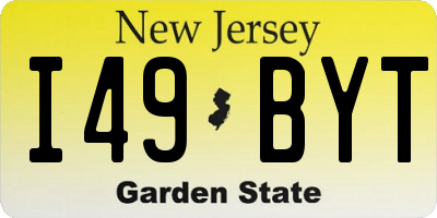 NJ license plate I49BYT