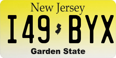 NJ license plate I49BYX