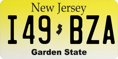 NJ license plate I49BZA