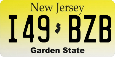 NJ license plate I49BZB