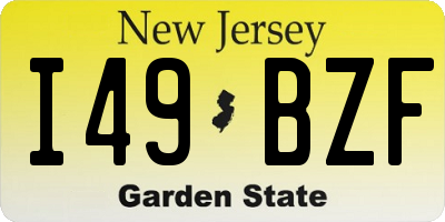 NJ license plate I49BZF