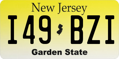 NJ license plate I49BZI