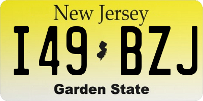 NJ license plate I49BZJ