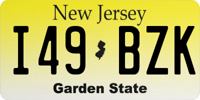 NJ license plate I49BZK