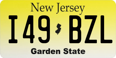 NJ license plate I49BZL