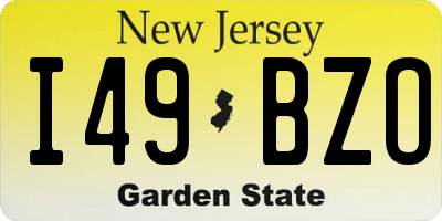 NJ license plate I49BZO