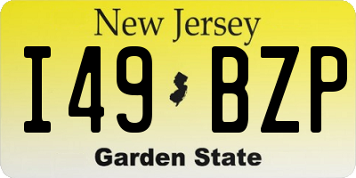 NJ license plate I49BZP