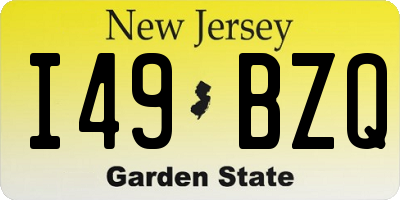 NJ license plate I49BZQ