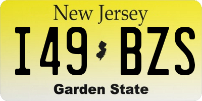 NJ license plate I49BZS