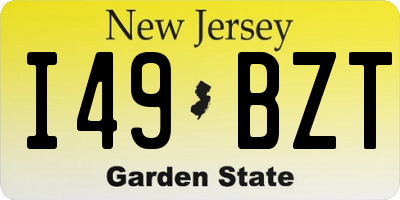 NJ license plate I49BZT