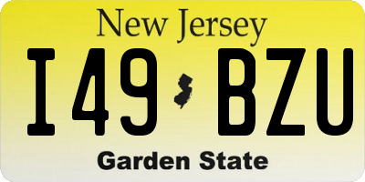 NJ license plate I49BZU
