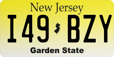 NJ license plate I49BZY
