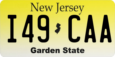 NJ license plate I49CAA