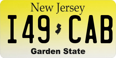 NJ license plate I49CAB