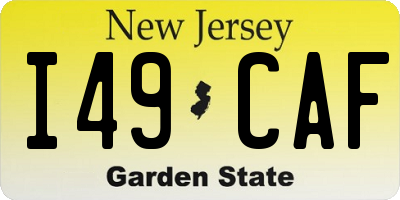 NJ license plate I49CAF