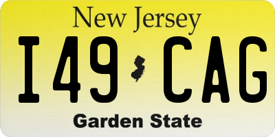 NJ license plate I49CAG