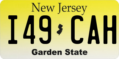 NJ license plate I49CAH