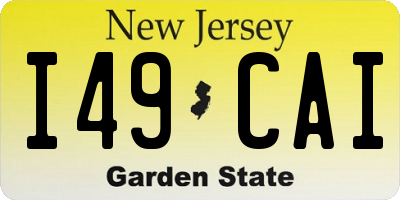 NJ license plate I49CAI