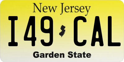 NJ license plate I49CAL