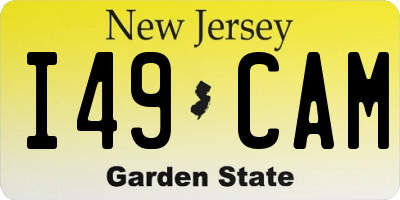 NJ license plate I49CAM