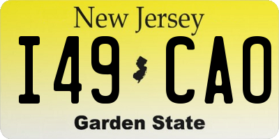 NJ license plate I49CAO
