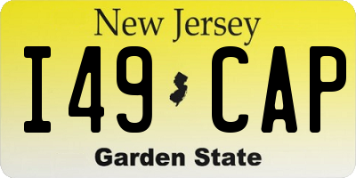 NJ license plate I49CAP