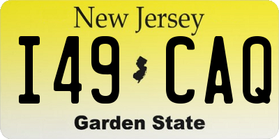 NJ license plate I49CAQ