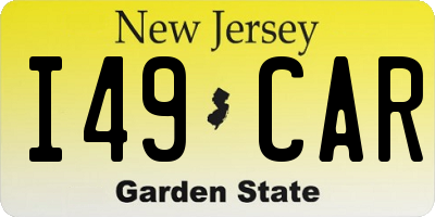 NJ license plate I49CAR