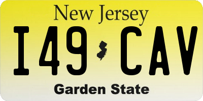 NJ license plate I49CAV