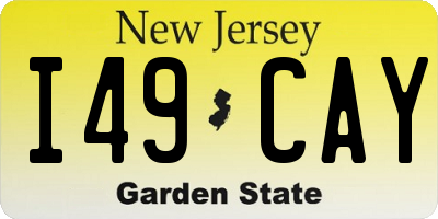 NJ license plate I49CAY