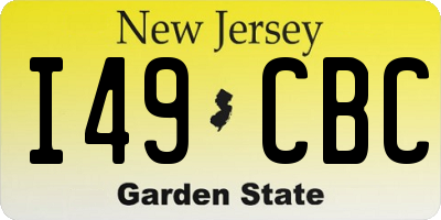 NJ license plate I49CBC