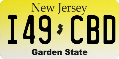 NJ license plate I49CBD