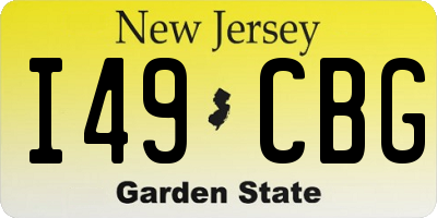 NJ license plate I49CBG
