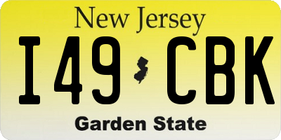 NJ license plate I49CBK