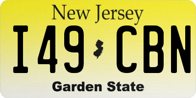 NJ license plate I49CBN