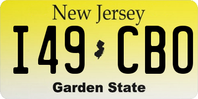NJ license plate I49CBO