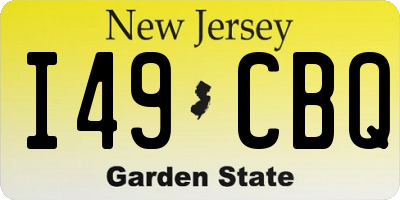 NJ license plate I49CBQ