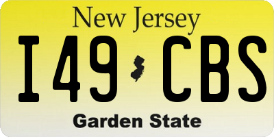 NJ license plate I49CBS