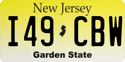 NJ license plate I49CBW