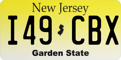 NJ license plate I49CBX