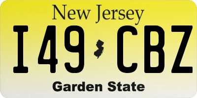 NJ license plate I49CBZ