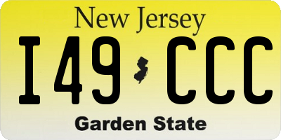NJ license plate I49CCC