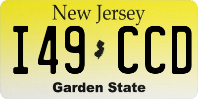 NJ license plate I49CCD